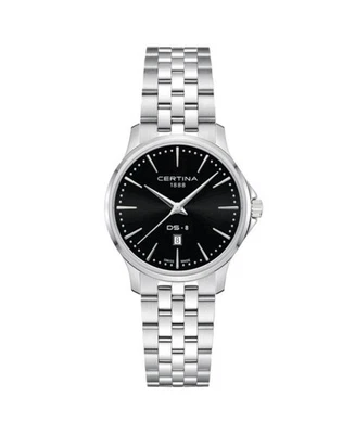 Reloj informal de cuarzo analógico para mujer CERTINA vestido clásico esfera negra impermeable Rou Foto 1 de 4