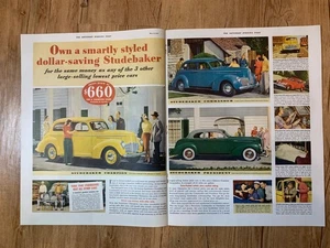Anuncio de revista* - 1940 - Studebaker - Campeón, Comandante, Presidente - (dos páginas) - Imagen 1 de 1