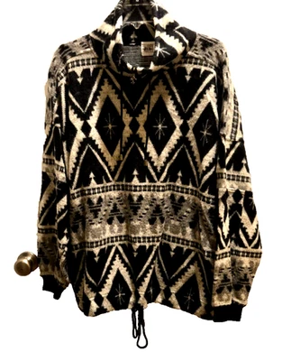 Jersey JASON MAXWELL Talla Mediana Acrílico con Cordón Chaqueta Blanco y Negro Foto 1 de 4