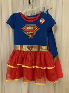 Supergirl Halloween Kostüm Kleinkind Größe 3 mit Mütze und Leggings - Bild 1 von 16
