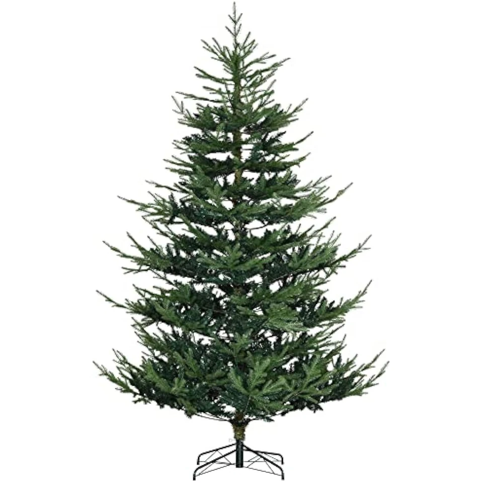 7.5 foot artificial christmas tree, pine hinged xmas tree with 1218 re - Image 1 of 1