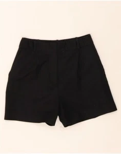 ZARA Womens Chino Shorts XS W24 Black Cotton DE07 - Foto 1 di 3