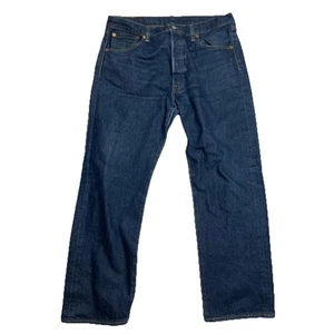 Jeans Levi's 501 para hombre 34x28 botón mosca lavado oscuro todo algodón etiqueta de mezclilla 36x30 - Imagen 1 de 14