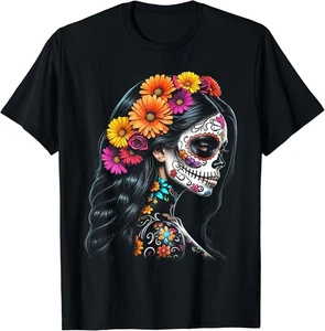 ¡NUEVO LIMITADO! Camiseta De Los Muertos La Catrina Día de Muertos Azúcar - HECHA EN EE. UU. - Imagen 1 de 2