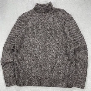 Bugatti Cable Knit Turtleneck Sweater Men’s Large  Brown Wool - Picture 1 of 18
