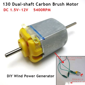 S.M.C DC 1.5V-12V 3V 6V Mini 130 Motor dual shaft DIY model Wind Power Generator - Picture 1 of 12