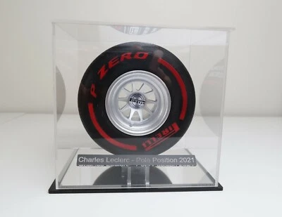 1/10th Charles Leclerc Monaco 2021 Pirelli Pole Position Award Tyre Display - Image 1 of 4