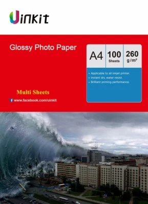 A4 Glossy Photo Paper Inkjet Photography Paper 260Gsm 100-1000 Sheets Uinkit
