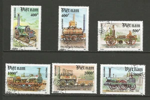 Viét Nam 1991 locomotives anciennes Y&TN°1209 à 1214 6 timbres oblitérés/T8463 - Picture 1 of 1