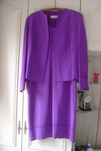 JACQUES VERT DESIGNER REGAL PURPLE SILK DRESS SUIT - SIZE 12/ 14 - Picture 1 of 6