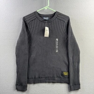 Vintage Polo Jeans Co Ralph Lauren Pullover Herren klein grau Militär Rundhalsausschnitt gerippt - Bild 1 von 12