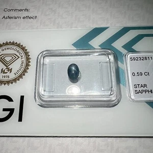 NATURAL 0.59ct UNTREATED Ceylon Blue STAR Sapphire IGI CERTIFIED Oval Cut Gem - Picture 1 of 5