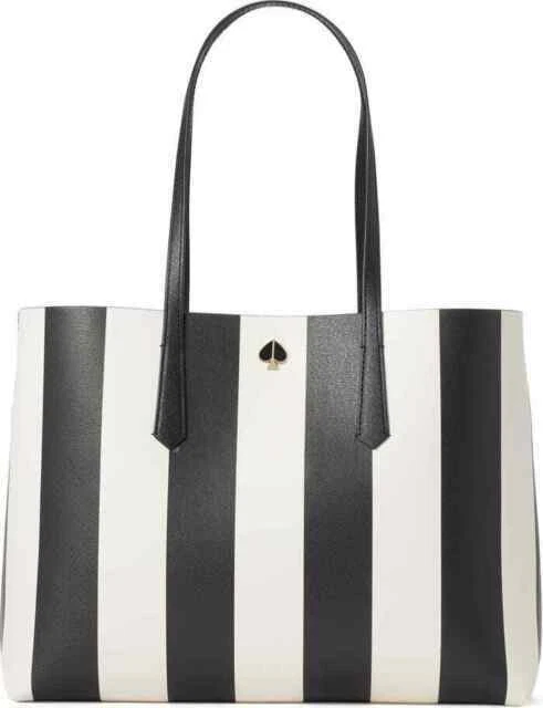 Kate Spade New York Molly Stripe Large Tote - Black/White (PXRUB349-098)