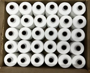 30 Pcs Set White Color Polyester 3ply Thread Spool Spun Sewing Supplies Quilting - Picture 1 of 6