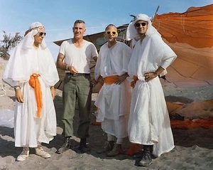 Apollo astronauts Swigert Mattingly & Duke desert survival training Photo Print - Picture 1 of 1