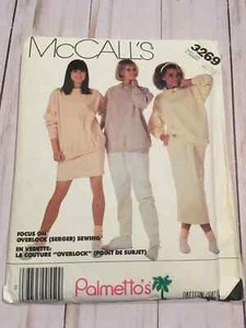 UC McCall's 3269 Small 10/12 Vintage Sewing Pattern 80s Palmetto's Sweats - Picture 1 of 2