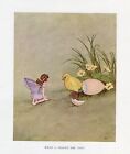 1922 Ida Rentoul Outhwaite Antique Print, Fairy Chick Chicken Egg, Book Plate
