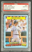 1987 Fleer Game Winners #26 Don Mattingly PSA 9 Mint Pop 13 *11 Graded Higher*