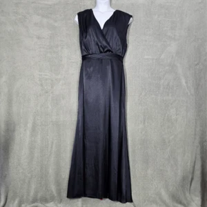 Dessy Collection Mitternachtsblau V-Ausschnitt Stretch Charmeuse Kleid Dress Gr. 18R - Bild 1 von 6