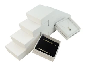Square Universal White Pendant Earring Black White Insert Present Gift Box - Picture 1 of 6