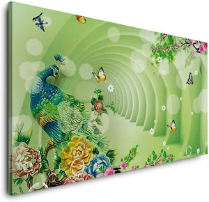 CANVAS PICTURE PEACOCKS GARDEN (PP2288) Canvas Photo Art Fine Art Bird Animal - Picture 1 of 6