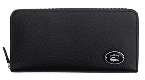 LACOSTE - MONEDERO L ZIP WALLET - CUERO - NEGRO - TALLA ÚNICA - NUEVO - Imagen 1 de 4