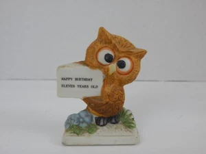 Statuina Gufo in Porcellana ~ Buon Compleanno Undici (11) Anni - Foto 1 di 8