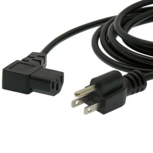 3Ft Computer Power Cord 5-15P to C-13 Right Angle Black / SVT 18/3 - Picture 1 of 1