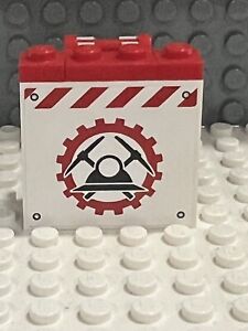 1XLego Brick White Panel 1x4x2 side support Miners Logo 4204 D23