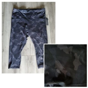Yogalicious Caprihose schwarz Camouflage hohe Leibhöhe Taschen 22" Damen Plus 1X 3X $ 72 - Bild 1 von 7
