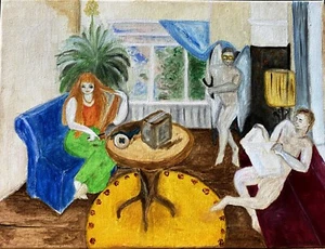 War Oil on Canvas Original Art Painting Beata Ulikowska Signed - Picture 1 of 21