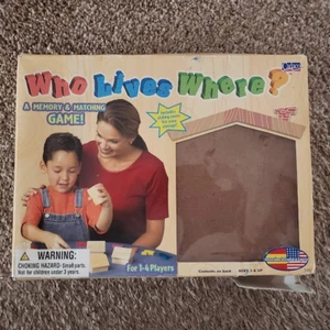 Cadaco Who Lives Where Memory Matching Game Wood - Picture 1 of 8