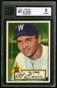 1952 Topps #93 Al Sima KSA 8 tarjeta de béisbol de alta calidad casi perfectamente centrada - Imagen 1 de 2
