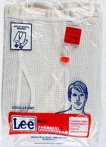 NIP vtg 70s LEE MEN'S THERMAL UNDERWEAR size L 38-40 Ankle Length Drawer knit - Picture 1 of 11