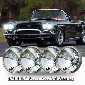 Faros de haz alto/bajo de 5,75" 5-3/4 pulgadas 6000 k para Chevy Corvette 62-82 4 piezas DOT - Imagen 1 de 10