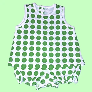 Mädchen KELLY'S KINDER limettengrün weiß gepunktet Luftpolster Strampler 6 Monate Baumwolle Strick - Bild 1 von 3