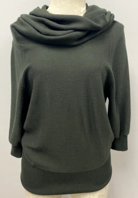 Yansi Fugel Cowl Neck Dress Merino Wool Cashmere Blend Briar Dark Green Small  - Image 1 of 4