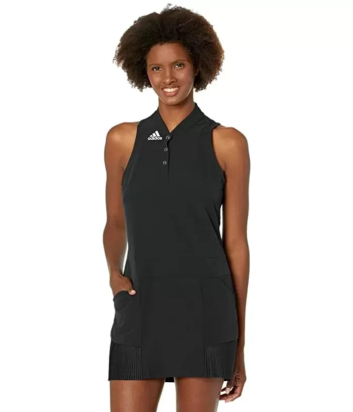 Adidas Womens Black Golf Sport Performance Primegreen Dress L69428 Size XL