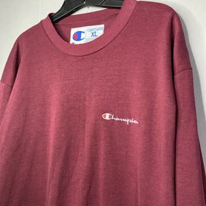 Vintage 90s Champion Crewneck Sweatshirt Mens XL Maroon Red Fade 26x29 - Picture 1 of 7