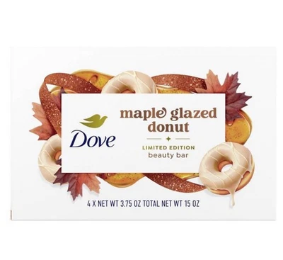 Jabón en barra Dove esmaltado de arce donut golosinas navideñas - Edición limitada, 15 oz, 4 barras Foto 1 de 3