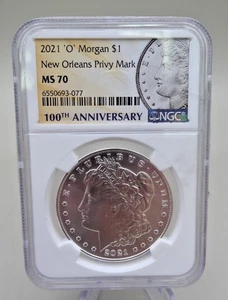2021 'O' Morgan $1 New orleans Privy Mark MS 70 NGC - Picture 1 of 2