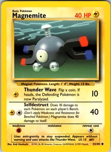 Magnemite 53/102 Pokemon: Base Set Unlimited Common - LP - Picture 1 of 2