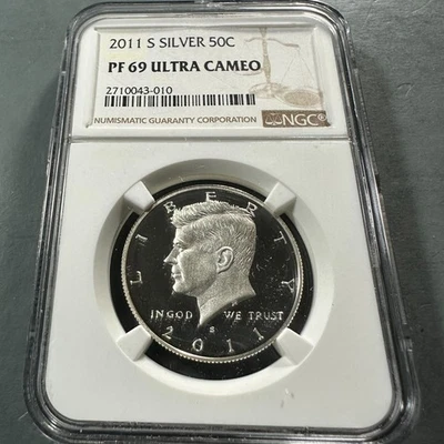 2011-S 50C SILVER PROOF Kennedy Half Dollar, NGC PF69 ULTRA CAMEO (86815) - Image 1 of 2