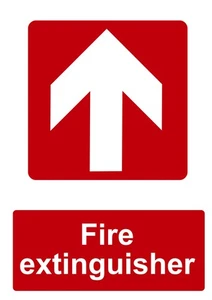 Fire Extinguisher Up Red Fire Signage Acrylic Vinyl Sign Sticker Decal Safety - Picture 1 of 1