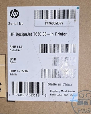 HP Designjet T630 36" Large Format Plotter NEW IN FACTORY SEALED BOX - Image 1 of 2