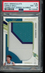 2020-21 Immaculate Lamelo Ball Rookie Jersey Numbers /50 #JP-LBL PSA 8 - Picture 1 of 2