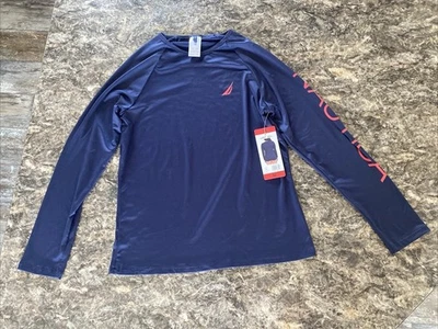 Top de natación Nautica para mujer UPF 30+ manga larga playa protección contra erupciones azul oscuro talla M Foto 1 de 4