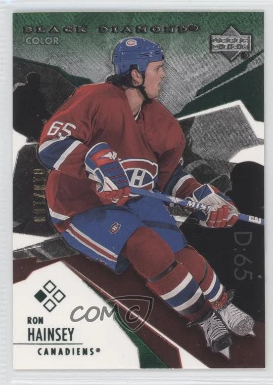 2003-04 Upper Deck Black Diamond Color Green /100 Ron Hainsey #76 - Image 1 of 2