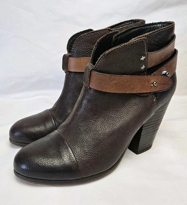 Rag & Bone Harrow Dark Brown Leather Ankle Boot Women's Size US 6.5/ EU 37 - Image 1 of 4