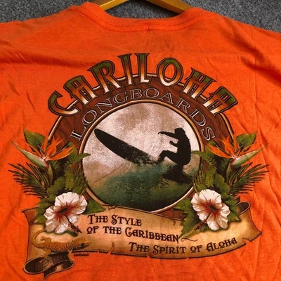 Cariloha Shirt Mens Large Orange Nassau Bahamas Organic Cotton Bamboo Surf - Image 1 of 4